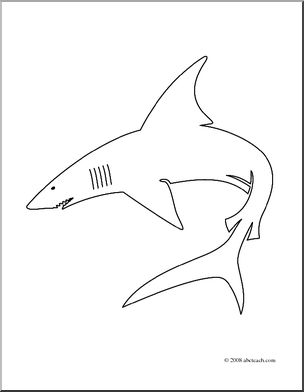 Clip Art: Shark Outline (coloring page)