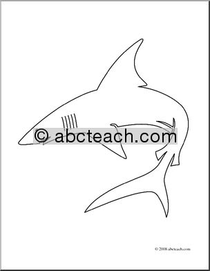 Clip Art: Shark Outline (coloring page)