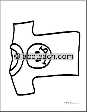 Clip Art: Basic Words: Shirt 1 (coloring page)