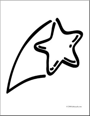 Clip Art: Shooting Star (coloring page)