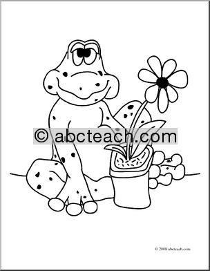 Clip Art: Cartoon Frog 1 (coloring page)