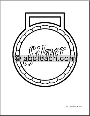 Clip Art: Award Silver (coloring page)