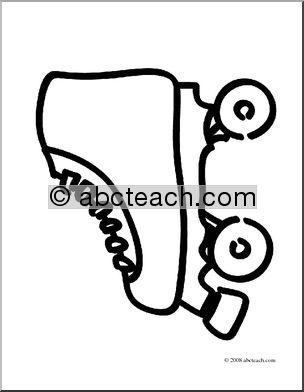 Clip Art: Basic Words: Skate 1 (coloring page)