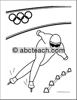Clip Art: Winter Olympics: Skating (coloring page)