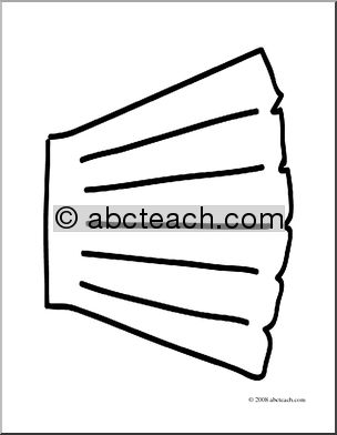 Clip Art: Basic Words: Skirt (coloring page)