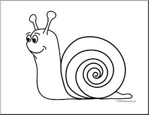 Clip Art: Cartoon Snail (coloring page)