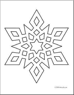 Clip Art: Snowflake 3 (coloring page)