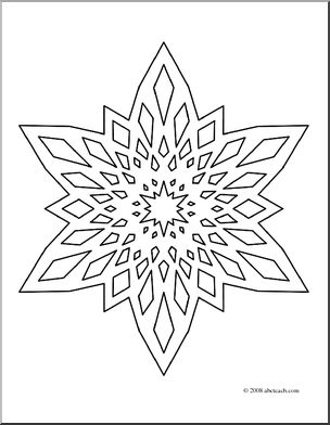 Clip Art: Snowflake 4 (coloring page)