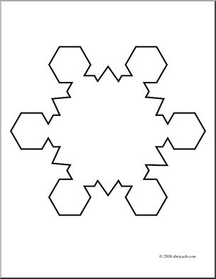 Clip Art: Blank Snowflake 1 (coloring page)