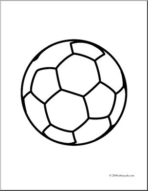 Clip Art: World Cup Center: Soccer Ball (coloring page)
