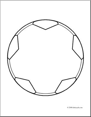 Clip Art: Soccer Ball Open Outline (coloring page)