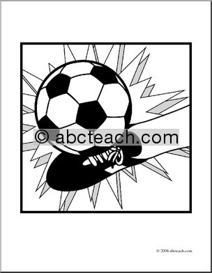Clip Art: Sports Icon: Soccer (coloring page)