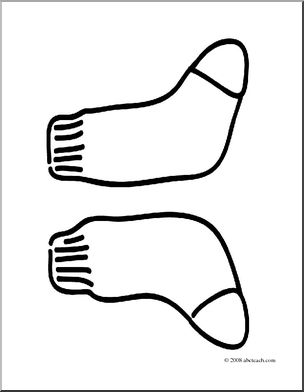 Clip Art: Basic Words: Socks (coloring page)