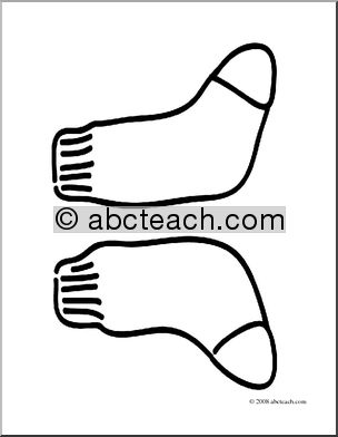 Clip Art: Basic Words: Socks (coloring page)