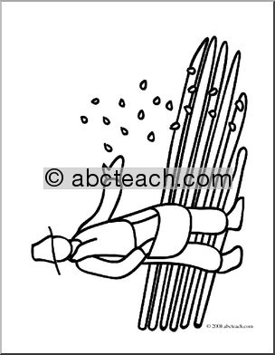 Clip Art: Basic Words: Sow 1 (coloring page)