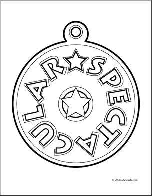 Clip Art: Spectacular Award (coloring page)