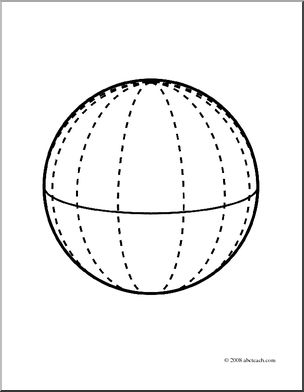 Clip Art: 3D Solids: Sphere Unlabeled (coloring page)
