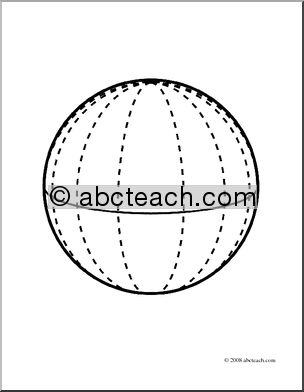Clip Art: 3D Solids: Sphere Unlabeled (coloring page)