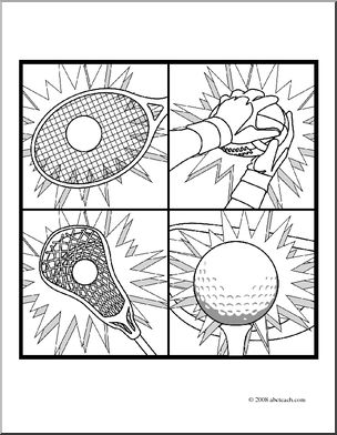 Clip Art: Sports 2 (coloring page)