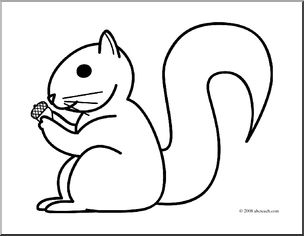 Clip Art: Squirrel 2 (coloring page)
