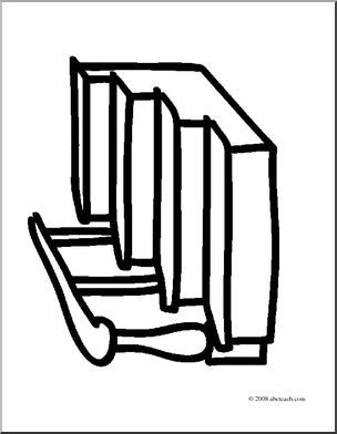 Clip Art: Basic Words: Stair (coloring page)