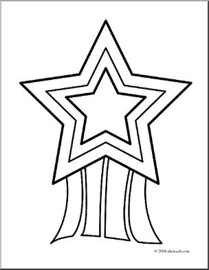 Clip Art: Star Award 1 (coloring page)