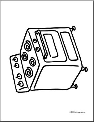 Clip Art: Basic Words: Stove (coloring page)