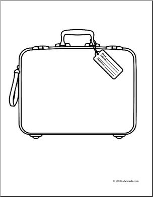 Clip Art: Suitcase (coloring page)