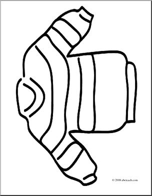 Clip Art: Basic Words: Sweater (coloring page)