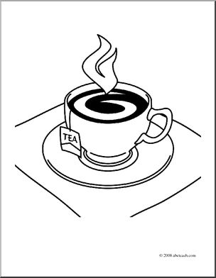 Clip Art: Tea (coloring page)
