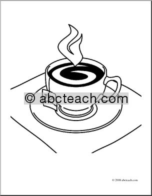 Clip Art: Tea (coloring page)