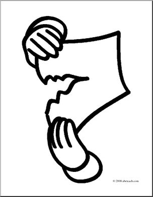Clip Art: Basic Words: Tear 1 (coloring page)