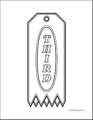 Clip Art: Ribbon 3rd (coloring page)