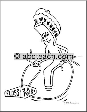 Clip Art: Toothbrush 2 (coloring page)