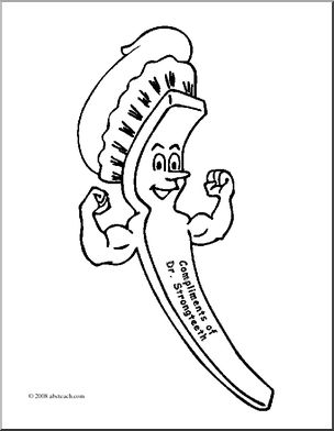 Clip Art: Toothbrush 1 (coloring page)