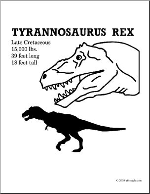 Clip Art: Dinosaurs: T. Rex (coloring page)