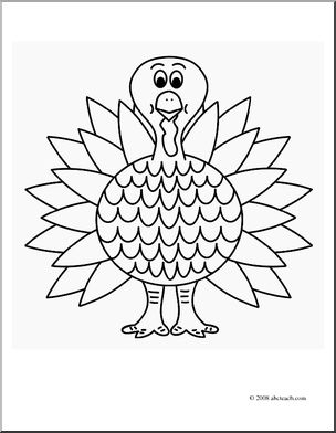 Clip Art: Turkey (coloring page)