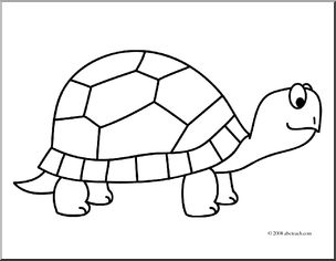 Clip Art: Cartoon Turtle 2 (coloring page)