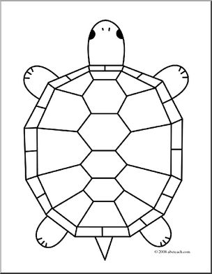 Clip Art: Cartoon Turtle 1 (coloring page)