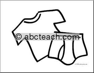 Clip Art: Basic Words: Underwear (coloring page)