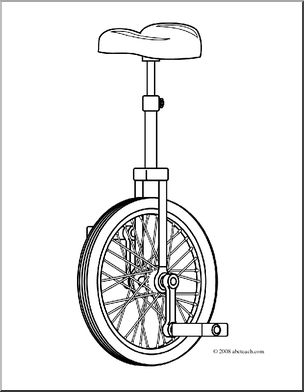 Clip Art: Unicycle (coloring page)