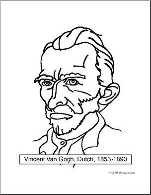Clip Art: Artists: Vincent Van Gogh (coloring page)