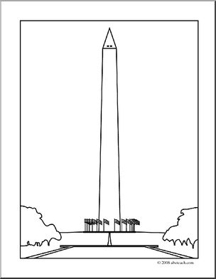 Clip Art: Washington Monument (coloring page)