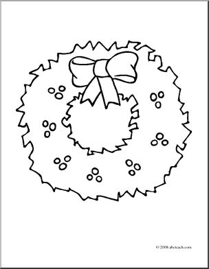 Clip Art: Wreath (coloring page)