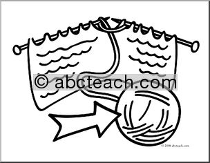 Clip Art: Basic Words: Yarn (coloring page)