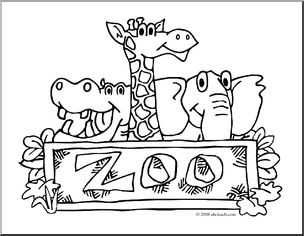 Clip Art: Zoo Graphic (coloring page)