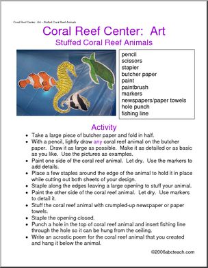 Learning Center: Coral Reef – Art – Animals (elem)