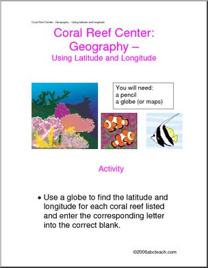 Learning Center: Coral Reef – Geography – latitude and longitude (primary)