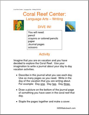 Learning Center: Coral Reef – Language Arts – Writing Prompt (elem/upper elem)