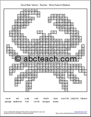 Learning Center: Coral Reef – Word Search (elem)